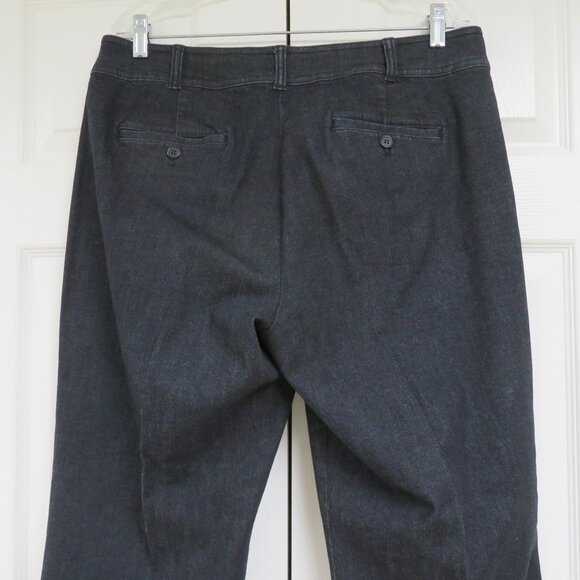 Talbots Embellished Denim Trouser 14 Black Solid - Picture 3 of 6